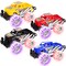 ArtCreativity: Light-Up Monster Trucks - 4 Pack - Red-Blue-Black-Yellow, 6" Friction Toy Truck Set, LED Wheels, Push & Pull Vehicles, Kids Ages 3+